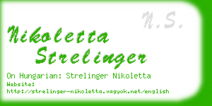 nikoletta strelinger business card